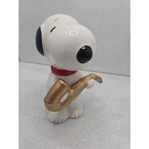 Vintage Snoopy Saxophone Ceramic‎ Bank Figurine